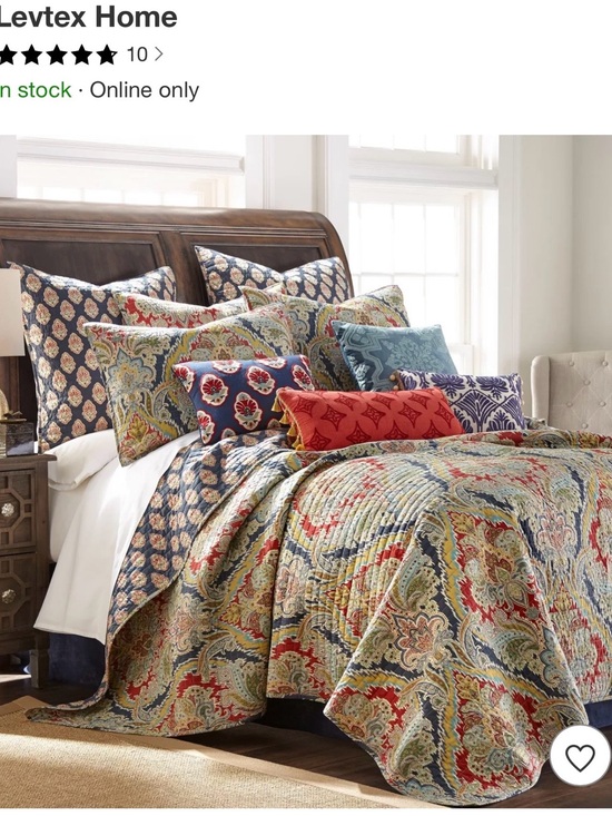Levtex Other - Levtex Paisley Quilt  3 pcs. Set in Red, Blue, Green reversible pattern 🧡